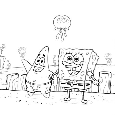 Bob Esponja Amigo Fiel (Desenho para Colorir)