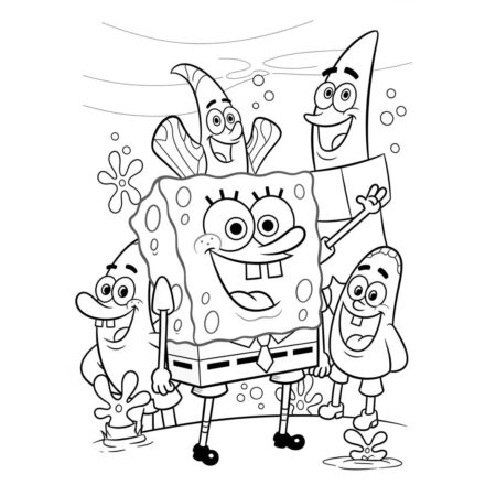 Bob Esponja Aventuras Divertidas (Desenho para Colorir)