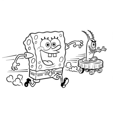 Bob Esponja e Plankton (Desenho para Colorir)