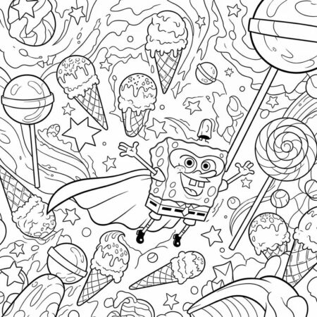 Bob Esponja e Seus Sonhos (Desenho para Colorir)