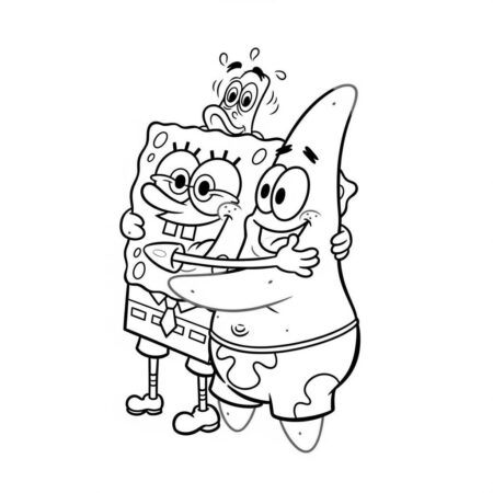 Bob Esponja e a Amizade (Desenho para Colorir)