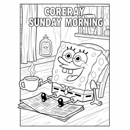 Bob Esponja e a Manha de Domingo (Desenho para Colorir)