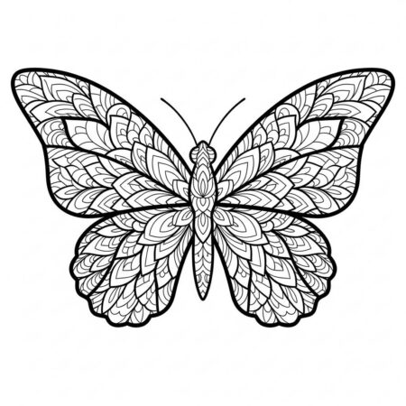 Borboleta Mandala Estilizada (Desenho para Colorir)