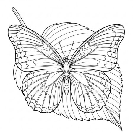 Borboleta Realista Detalhada (Desenho para Colorir)