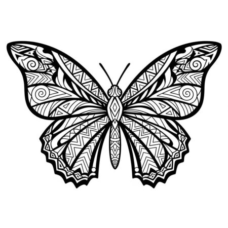 Borboleta Tribal Art (Desenho para Colorir)