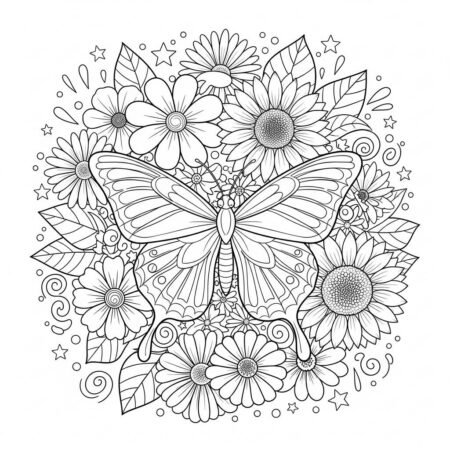 Borboleta e Cores do Verao (Desenho para Colorir)