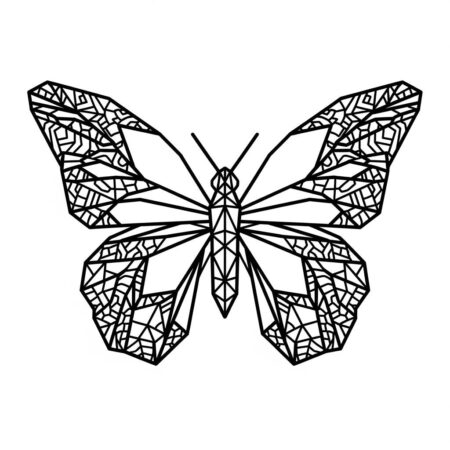 Borboleta e Geometria (Desenho para Colorir)