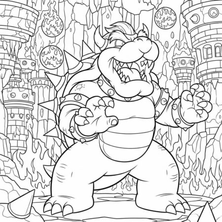 Bowser Monstro do Mario (Desenho para Colorir)