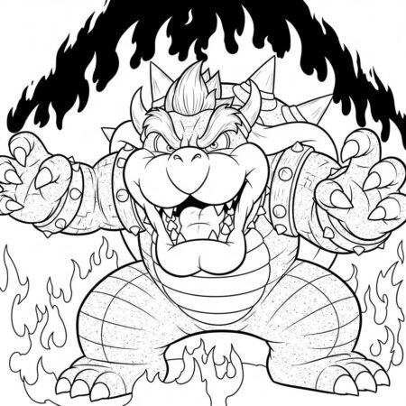 Bowser Rei dos Koopas (Desenho para Colorir)