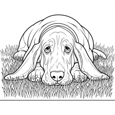 Cachorro Basset Hound (Desenho para Colorir)