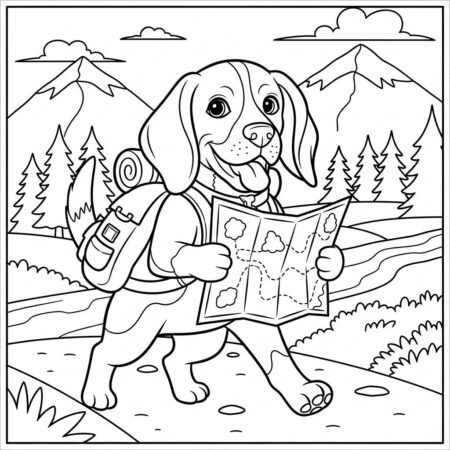 Cachorro Beagle Aventura (Desenho para Colorir)