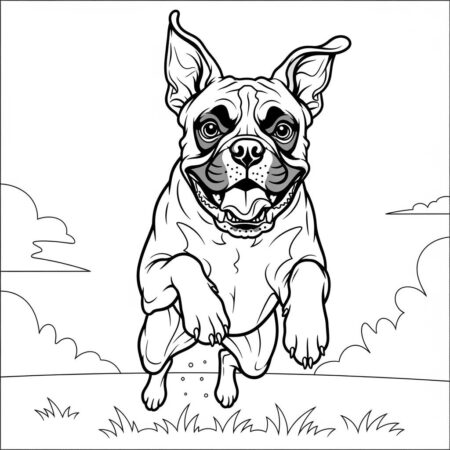 Cachorro Boxer (Desenho para Colorir)
