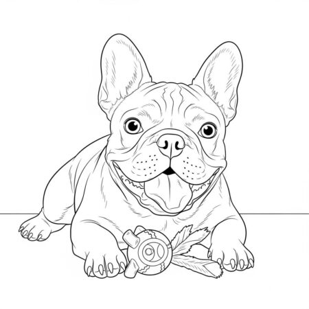 Cachorro Bulldog Frances (Desenho para Colorir)
