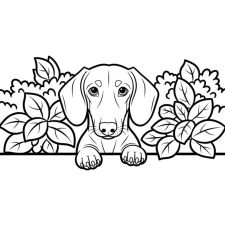 Cachorro Dachshund (Desenho para Colorir)