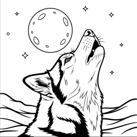 Cachorro Husky Siberiano (Desenho para Colorir)