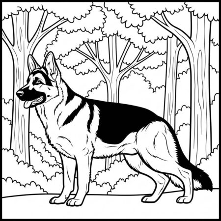 Cachorro Pastor Alemao (Desenho para Colorir)