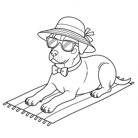 Cachorro com Oculos de Sol (Desenho para Colorir)