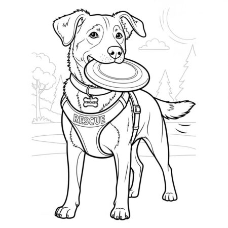 Cachorro de Resgate (Desenho para Colorir)