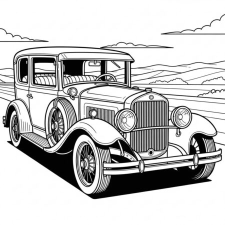 Carro Antigo Classico (Desenho para Colorir)