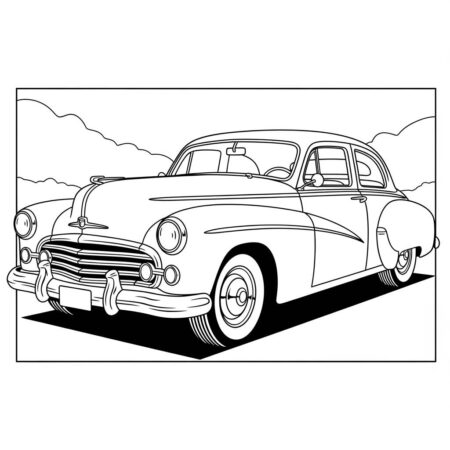 Carro Classico Vintage (Desenho para Colorir)