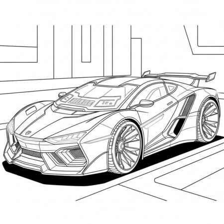 Carro Futurista Moderno (Desenho para Colorir)