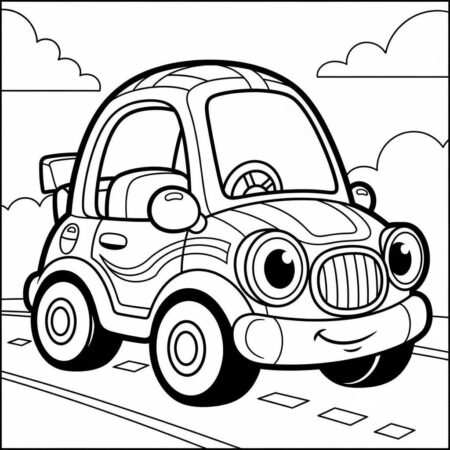 Carro de Brinquedo Infantil (Desenho para Colorir)