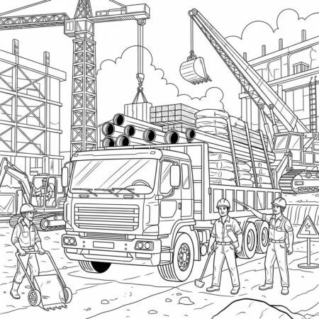 Carro de Carga Industrial (Desenho para Colorir)
