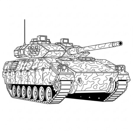 Carro de Combate Militar (Desenho para Colorir)