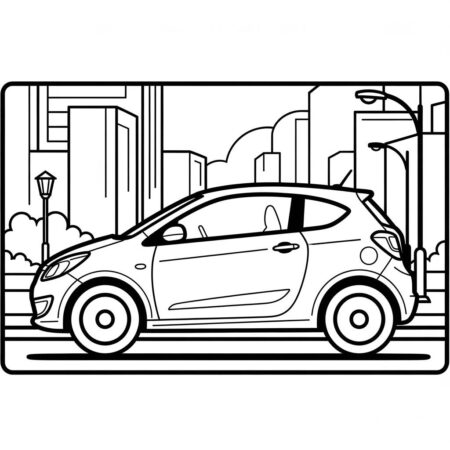 Carro de Passeio Compacto (Desenho para Colorir)