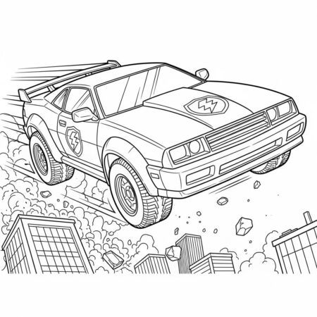 Carro de Super Heroi Aventura (Desenho para Colorir)
