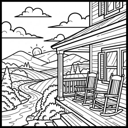 Casa de Campo (Desenho para Colorir)