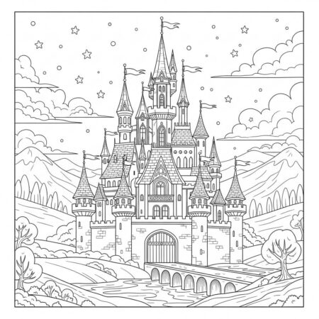 Castelo Encantado (Desenho para Colorir)