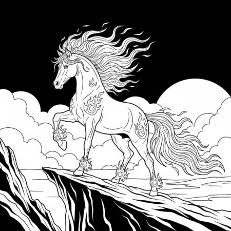 Cavalo de Fogo (Desenho para Colorir)