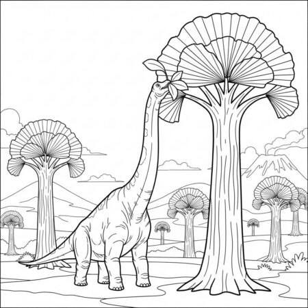 Dinossauro Brontossauro Gigante (Desenho para Colorir)