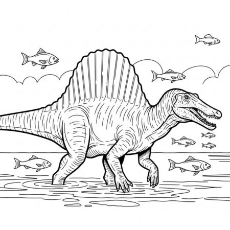 Dinossauro Espinossauro Aquatico (Desenho para Colorir)