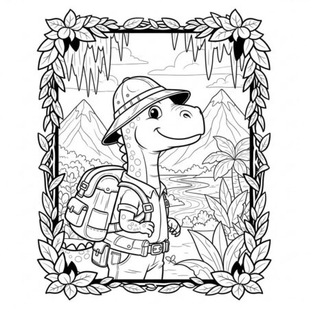 Dinossauro Explorador (Desenho para Colorir)
