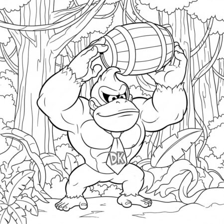 Donkey Kong Desafiador (Desenho para Colorir)