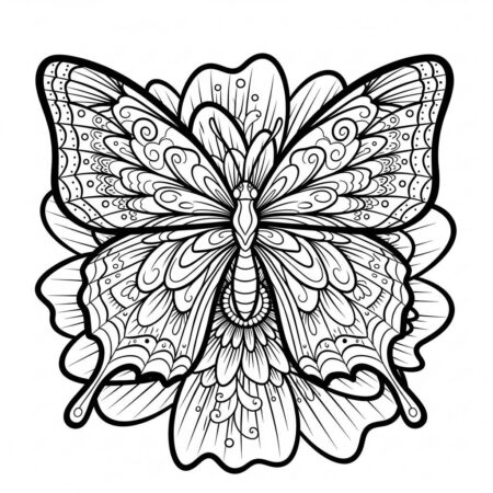 Flor de Borboleta (Desenho para Colorir)