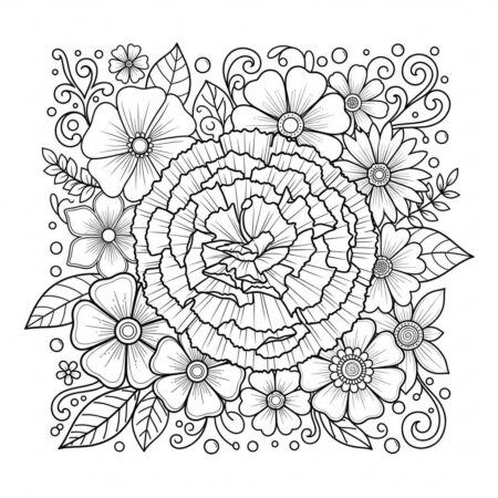 Flor de Cravo (Desenho para Colorir)