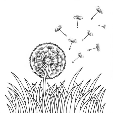 Flor de Dente de leao (Desenho para Colorir)