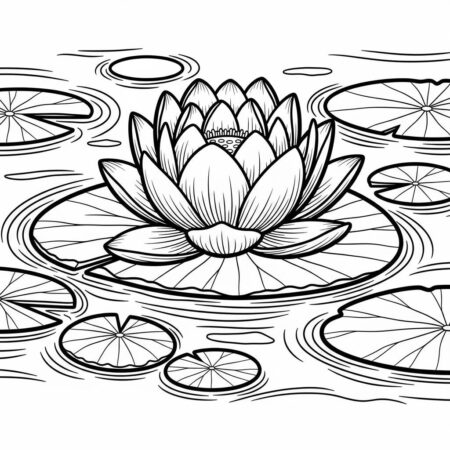 Flor de Lotus (Desenho para Colorir)