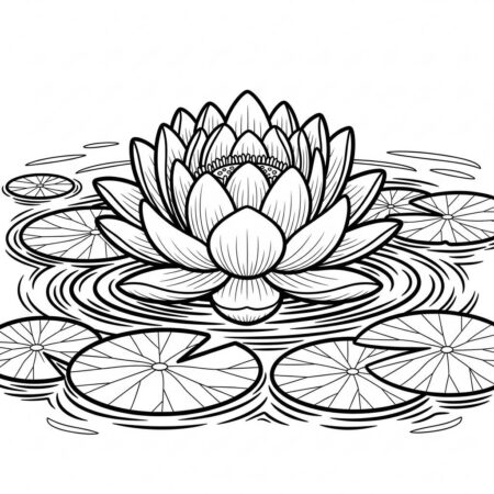 Flor de Lotus (Desenho para Colorir)