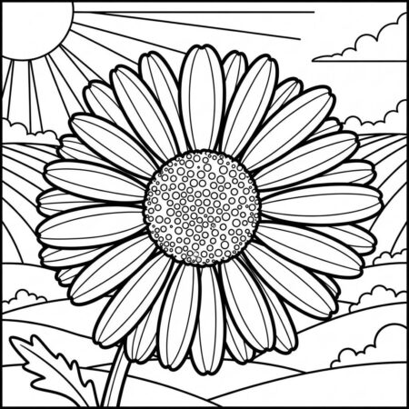 Flor de Margarida (Desenho para Colorir)