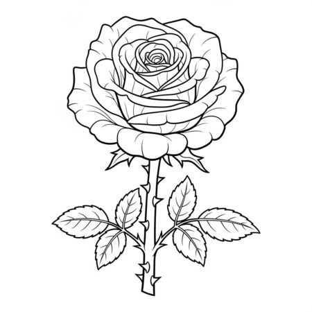 Flor de Rosa (Desenho para Colorir)
