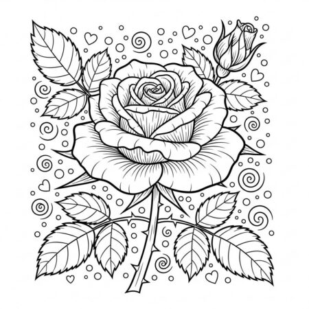 Flor de Rosa (Desenho para Colorir)