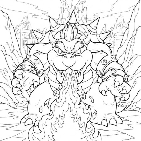 Fogo de Bowser (Desenho para Colorir)