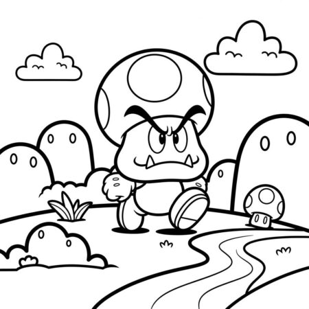 Goomba Inimigo do Mario (Desenho para Colorir)