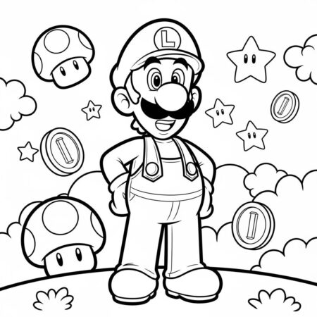 Luigi Irmao do Mario (Desenho para Colorir)