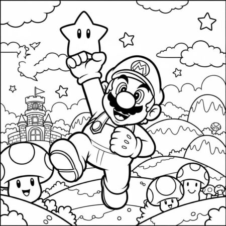Mario Bros Aventura (Desenho para Colorir)
