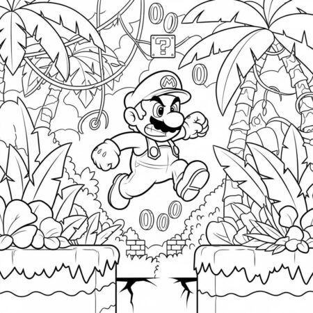 Mario em Aventura (Desenho para Colorir)